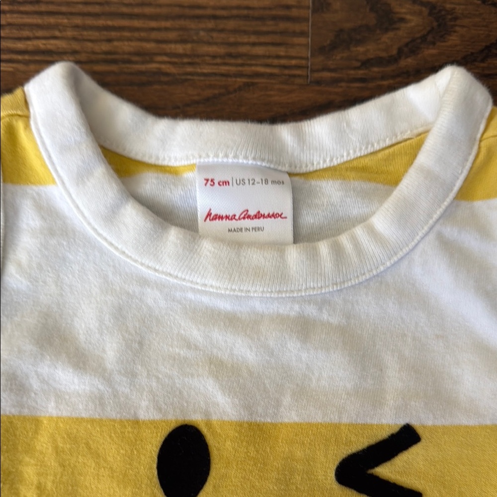 Hanna Andersson Yellow and White Striped Smiley Face Romper - Picture 2 of 3